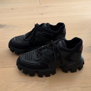 Prada Black Rugged Lug-Sole Sneakers